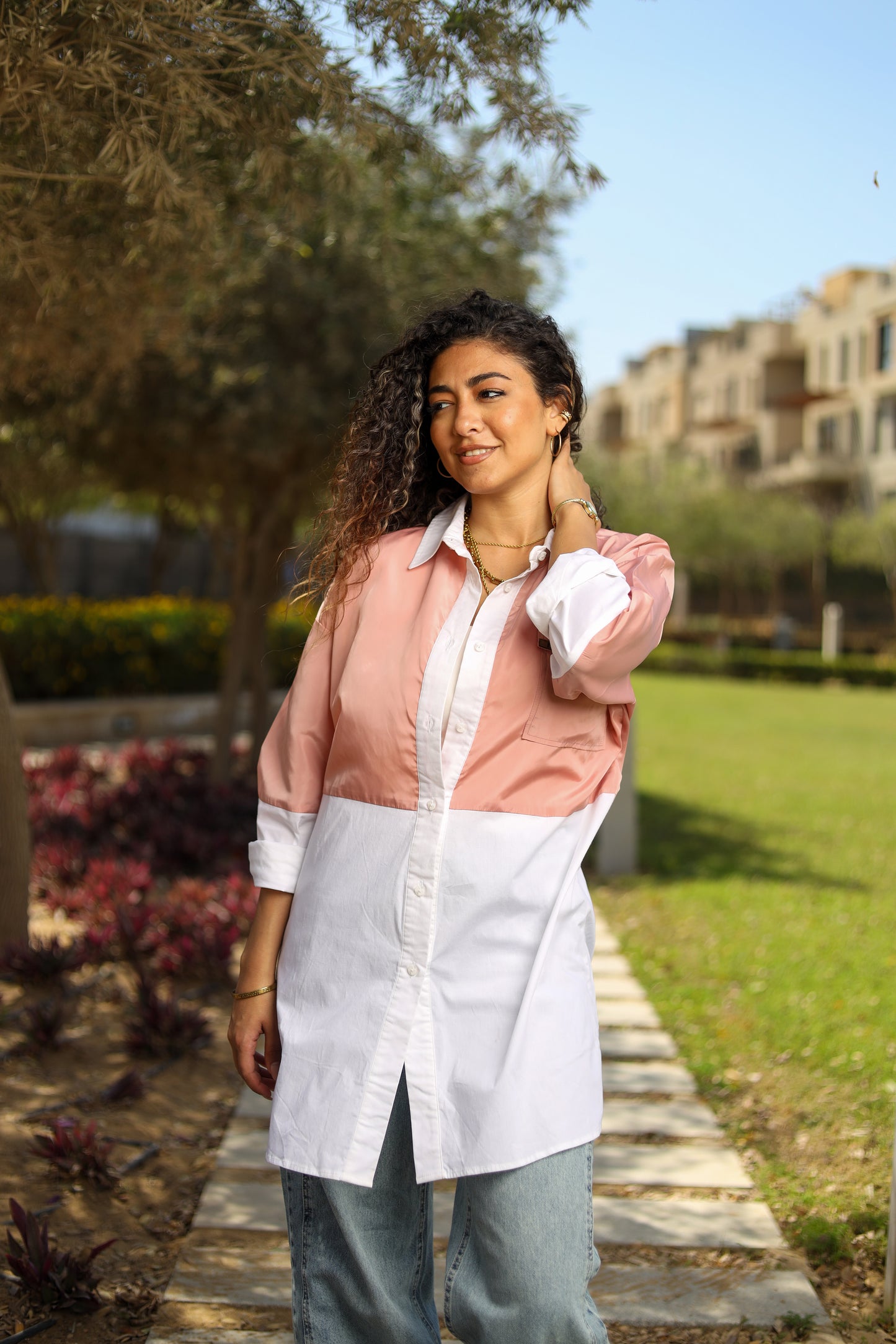 Rose Duo-Tone Statement Shirt