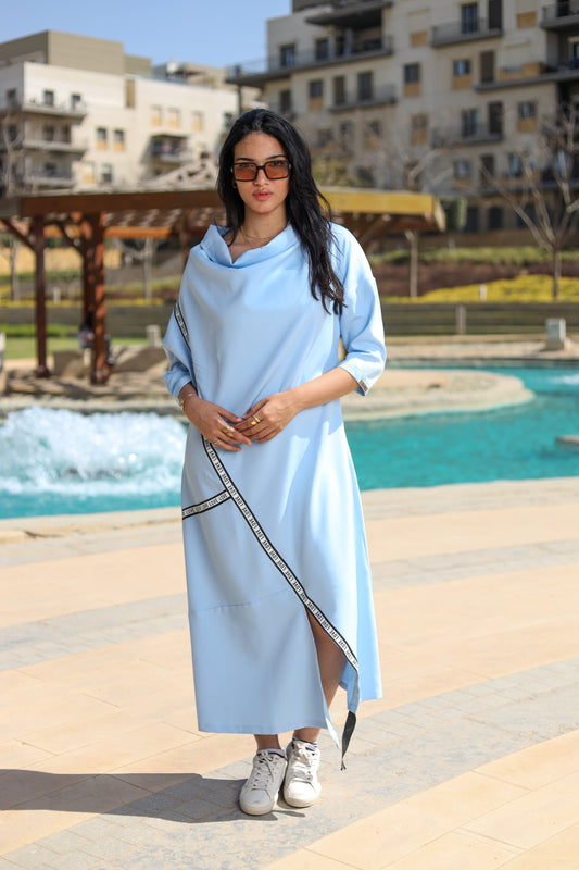 Pastel Blue Aria Slit Dress