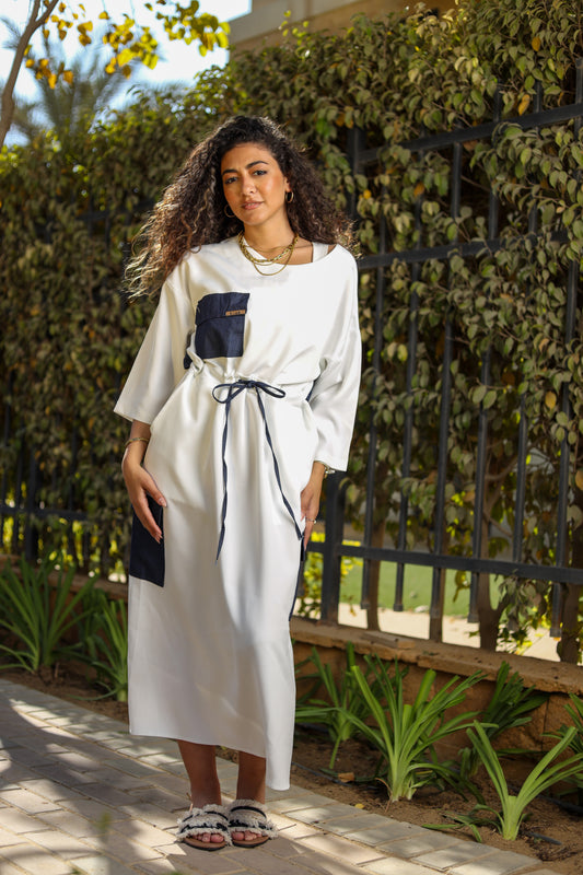 White Denim Drift Dress