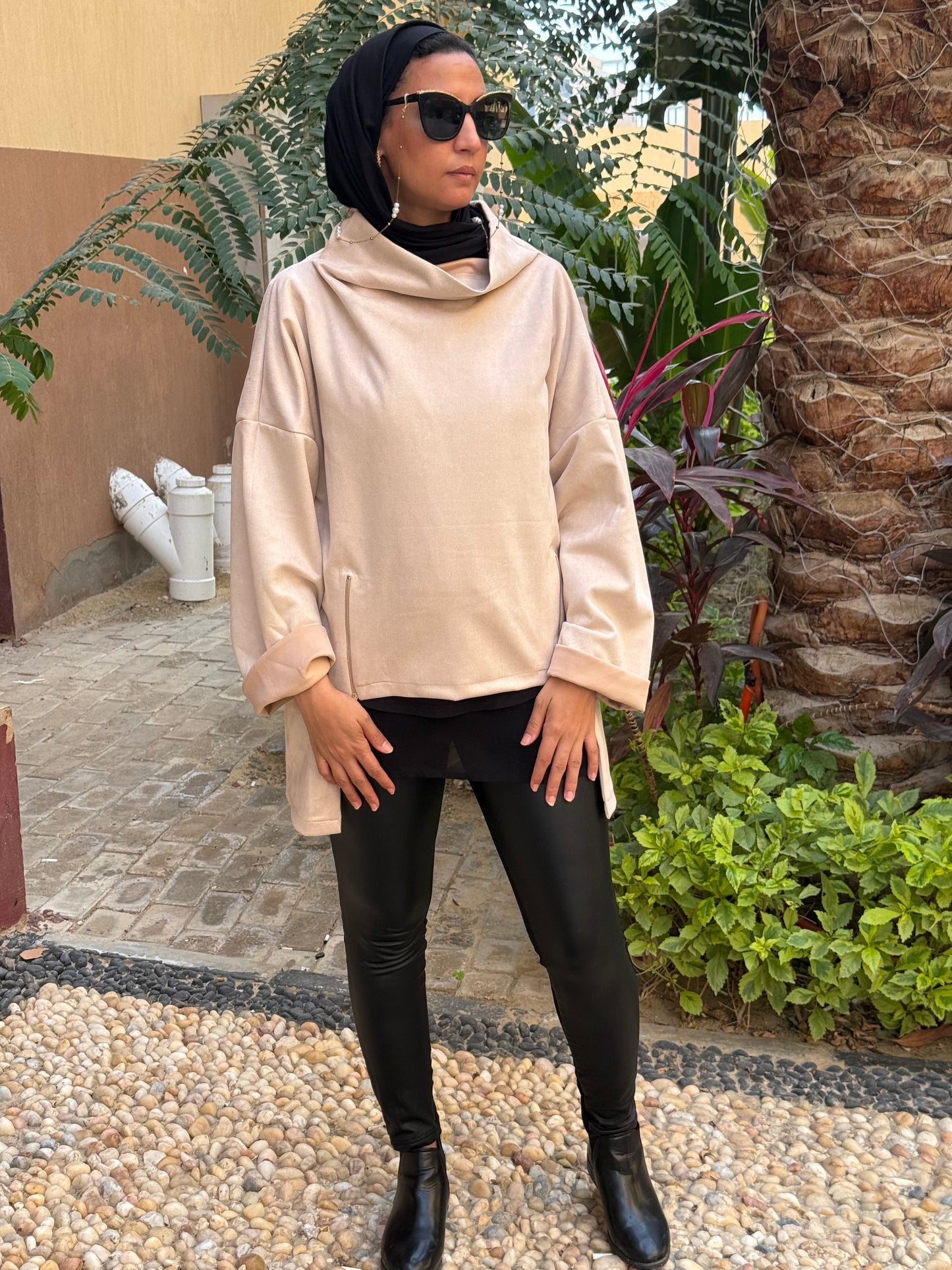 Drape Turtleneck Top