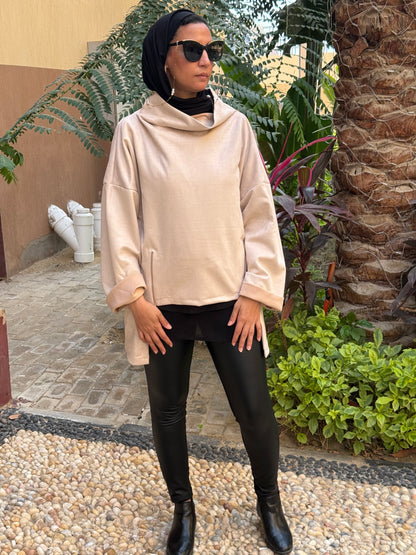 Drape Turtleneck Top