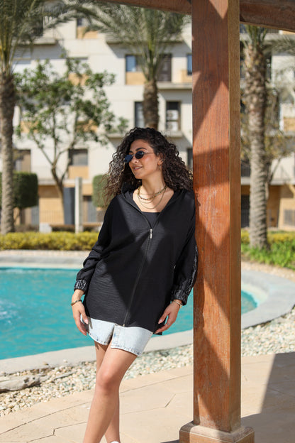 Black Urban Edge Hoodie