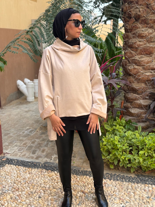 Drape Turtleneck Top