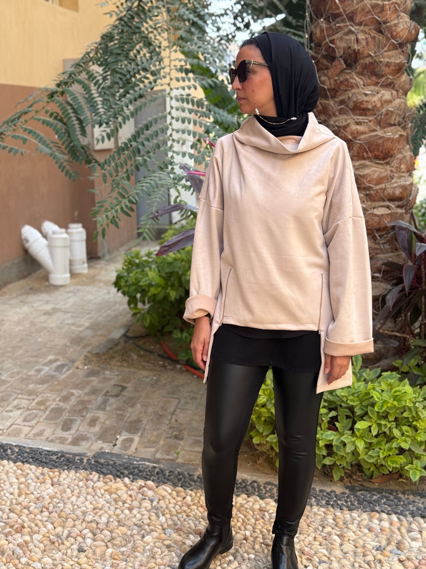 Drape Turtleneck Top