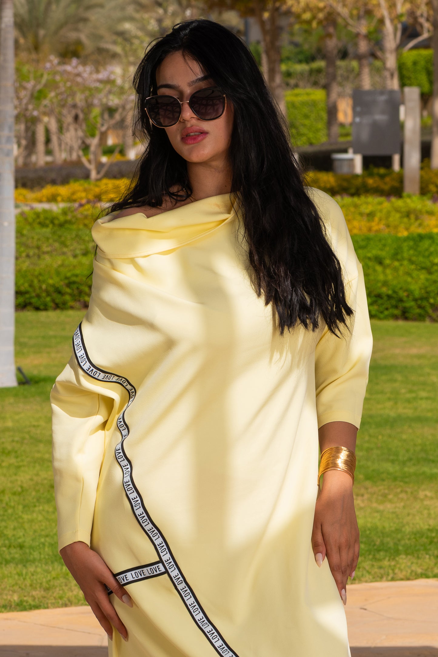 Buttery Yellow Aria Slit Dress