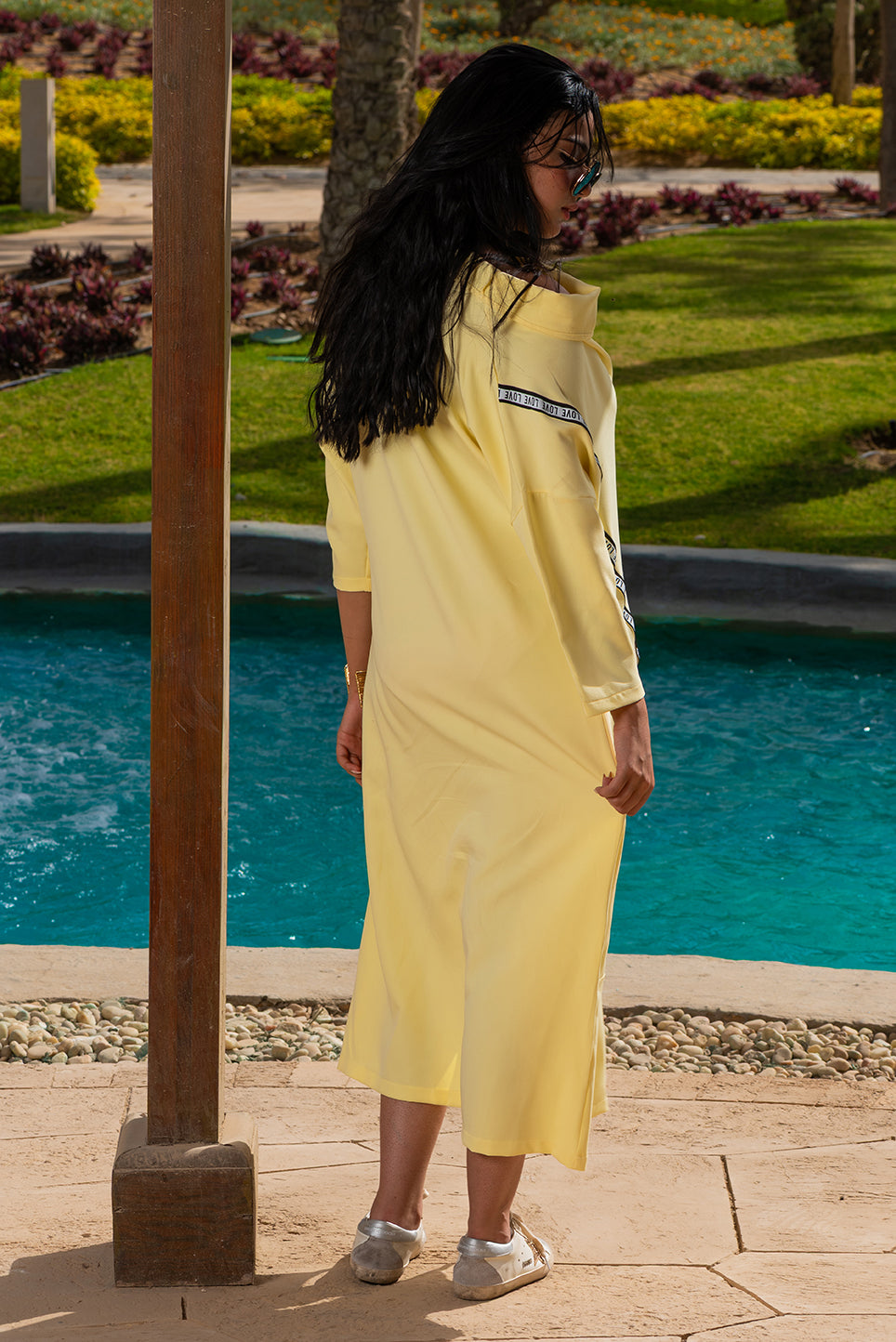 Buttery Yellow Aria Slit Dress