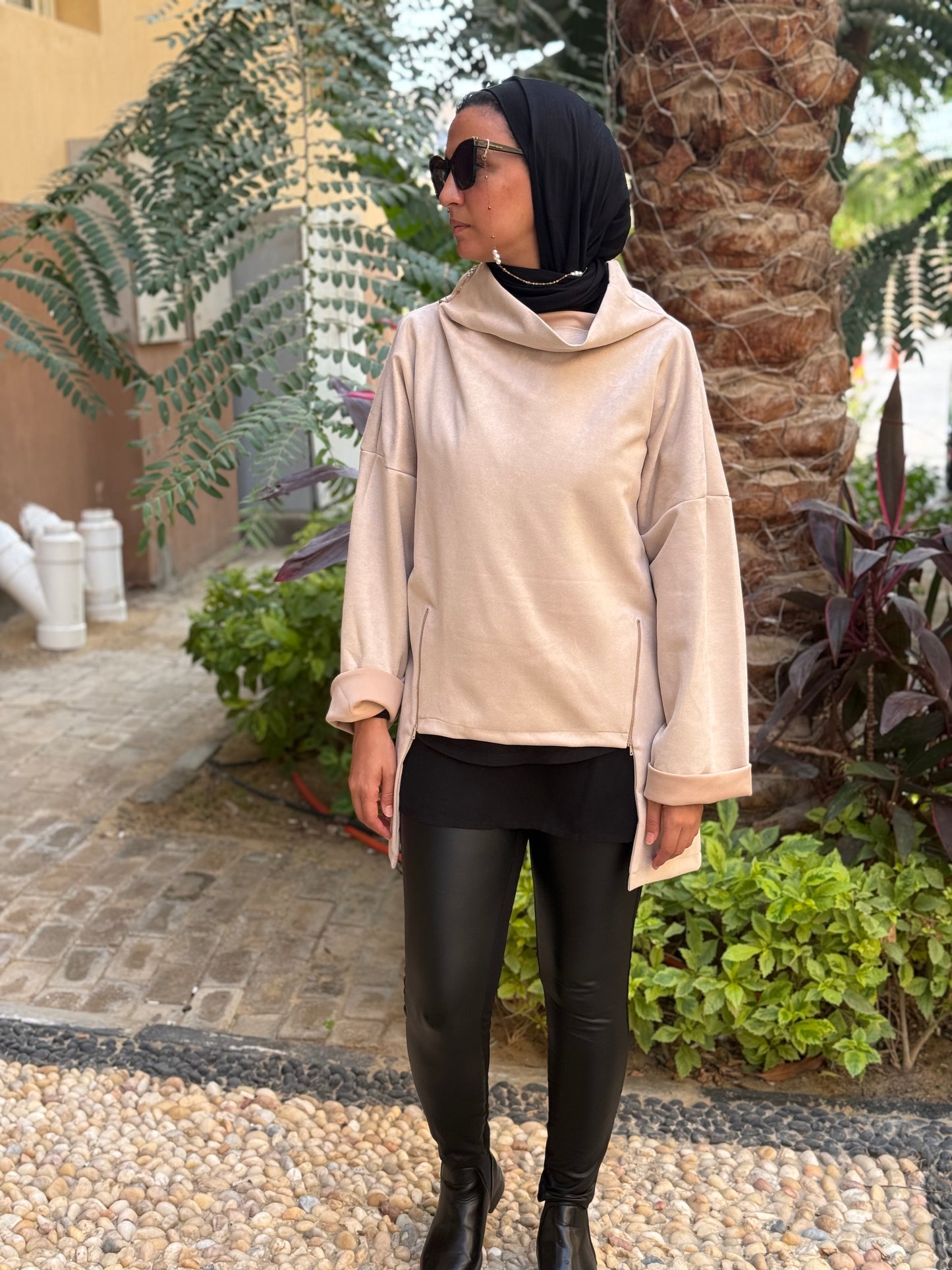 Drape Turtleneck Top